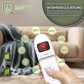 sinnlein® elektrická vyhrievacia deka – 160 × 120 cm - 2