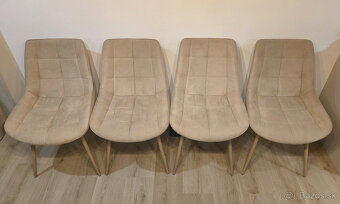 Jedalenske stolicky 4 ks - bezove - 2