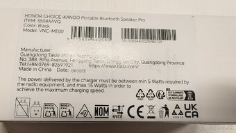 Predám úplne nový bluetooth reproduktor Honor - 2