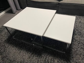 Sada konferenčných stolíkov 2ks biela / chrom - 2