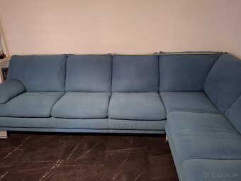 Modrá rohová sedačka - 2