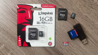 Čítačka SD / microSD kariet + pamäťové karty (2×16GB, 1×32GB - 2