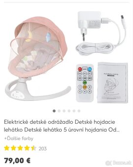 Nepoužívané elektrické lehátko/kresielko pre bábätko - 2