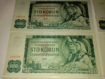 BANKOVKY 100 KČS, 1961, VŠECHNY VYDANÉ SÉRIE - 2