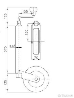 Oporné koliesko na prívesný vozík - 2