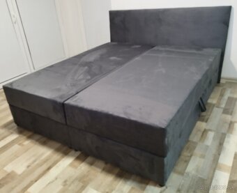 antracitova manzelska postel 180x200x52 cm - 2