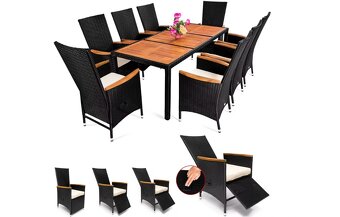 Záhradná ratanová zostava Berlin 1+8, 2 x polohovacie kreslo - 2