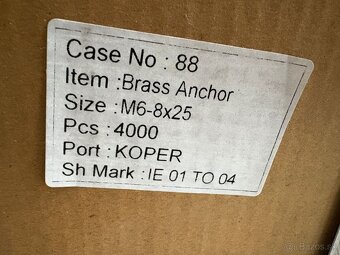 Mosadzná kotva do betónu M6-8x25 - 2