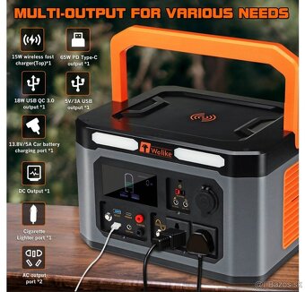 Generátor energie - špičková hodnota 1 500W, 1598,4Wh - 2