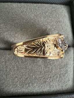 Starozitny prsten striebro a 18k zlato - 2