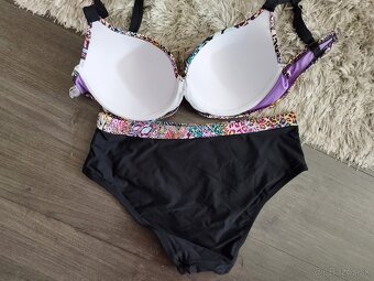 Dvojdielne plavky fialová + čierna XL, 2XL - 2