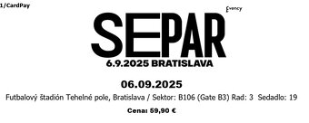 SEPAR - 2 vstupenky - 2
