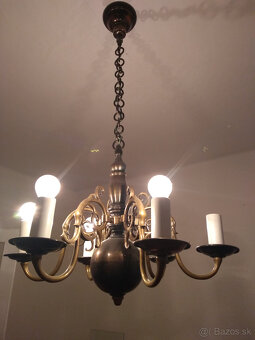 Predám mosadzný luster - 6 ramenný - 2