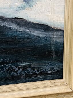 Zimná krajinka maľovaný obraz - 2