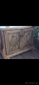 Drevená komoda "Poľovnicke motivy"V-100cm š-120cm - 2
