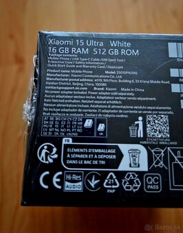 Xiaomi 15 Ultra 16GB/512GB white - 2