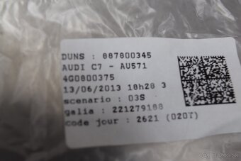 Audi A6 A7 C7 4G 4G0800375 sada zamkov kluc dverovy zamok - 2