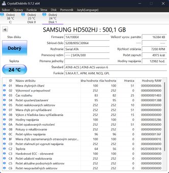 3.5 HDD: 500GB, Status: OK, PoC: 4975x, PoH: 12982h - 2