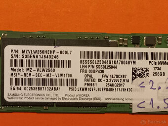SSD 256GB M.2 PCIe NVMe SAMSUNG PM961 80mm - 2