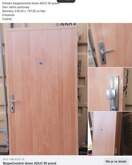 dvere 80 pravé    ružovo biele - 2