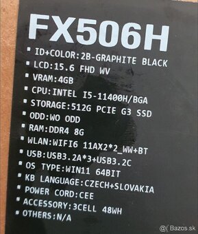 Asus tuf f15 gaming v záruke - 2