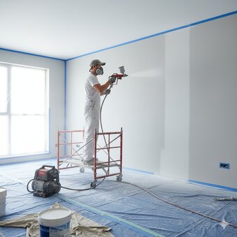 Sadrokartonárske práce - kazetové stropy - maľovanie - 2