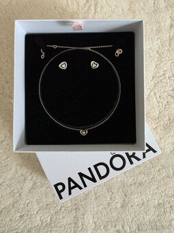 Pandora set náhrdelník s náušnicami srdce - 2