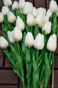 Umelé tulipány biele 40 cm ako živé - 2
