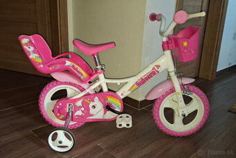 Predam detsky bicykel pre zacinajucu jazdkynu s nosicom pre - 2