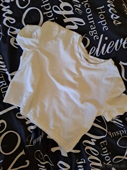 biely bavlneny crop top - 2