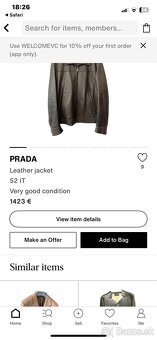 Pánska kožená (jahňacia koza) bunda Prada - 2
