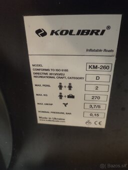 Gumený čln kolibri KM-260 - 2