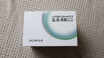 Laowa 25mm f/2.8 2.5-5x Ultra Macro Canon EF v stave nového - 2
