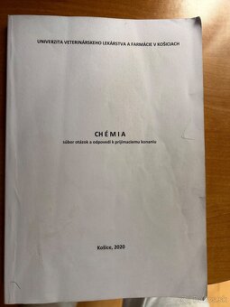 Súbor otázok na prijímacie skúšky UVLF farmacia - 2