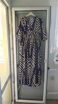 Dámske šaty modro hnedé XL nové dlhé - 2