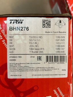 BRZDOVÉ STRMENE TRW BHN276, BHN275 - 2