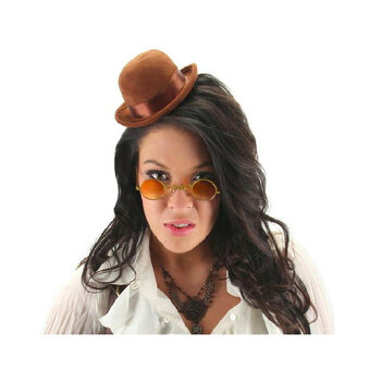 Mini klobúk - hnedý - 2