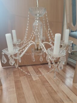 Luster - krištáľový starožitný päťramenny - 2