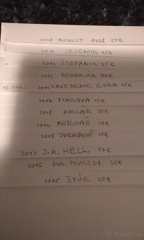 Pamätné listy. - 2