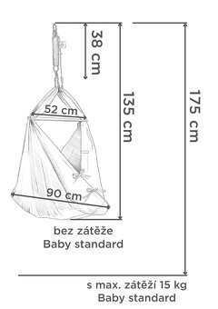 Hojdavak – sivý, po jednom dieťati, top stav + taška - 2