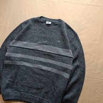 Vintage Lacoste sivý vlnený sveter vlna wool L - 2