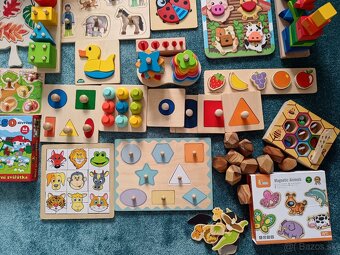 Montessori drevené edukačné hračky - cely set ci po kusoch - 2
