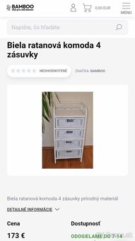 Biela ratanová komoda - 2