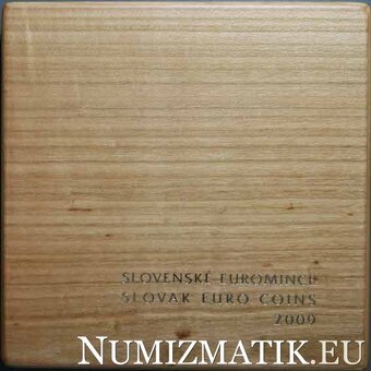 Sada mincí SR 2009 -Prvý súbor slovenských mincí,Proof,Drevo - 2