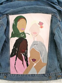 Ručne maľovaná riflová bunda - 2