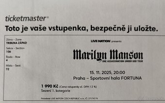 Lístky na koncert Marilyn Manson - 2