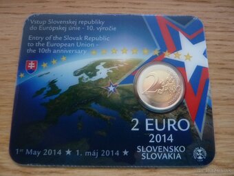 Vzácna pamätná 2 Euro 2014 Coincard 10 výročie vstupu SR do - 2
