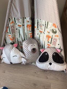 Detský teepee stan Zvieratká les 1 - 2