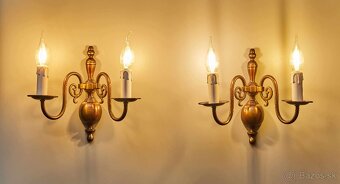 Párové vlámské apliky – nástěnné lampy - 2