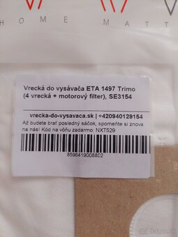 Vrecká do vysávača eta trimo 1497 - 2